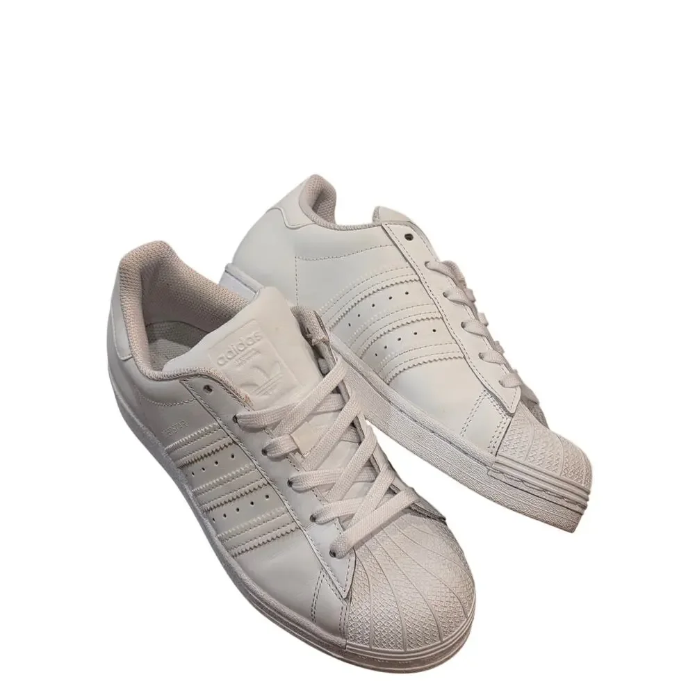 Adidas Superstar Womens 7.5 White‎ Leather Shell Toe Sneakers FW2294